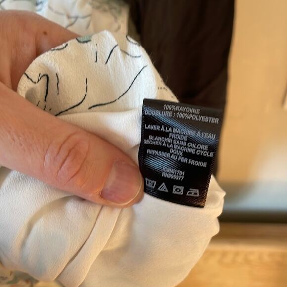 SANCTUARY NWT White Floral & Black Arm Stripe Lightweight Bomber Jacket Size L - Picture 4 of 6